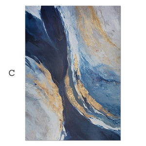 Modern Marbled Blue Yellow River