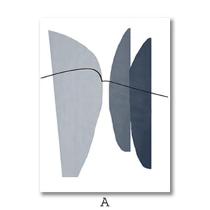 Blue Gray Geometric Abstract Art