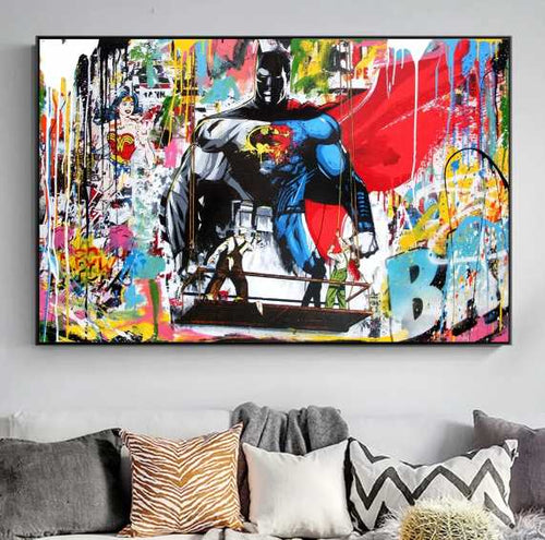 Batman vs. Superman by Mr Brainwash