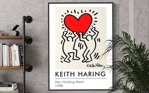Men Holding Heart by Keith Haring, 1988