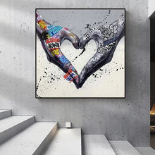 Load image into Gallery viewer, Heart Hand Graffiti Art
