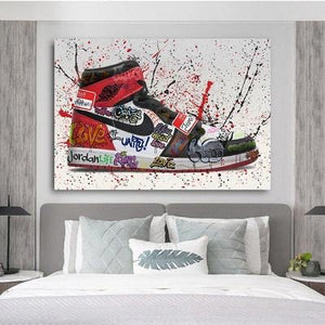 Red Jordan Air Graffiti Art