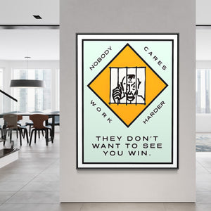 Work Harder Motivational Art - Monopoly Edition