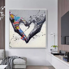 Load image into Gallery viewer, Heart Hand Graffiti Art
