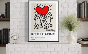 Men Holding Heart by Keith Haring, 1988
