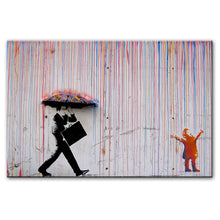 Charger l&#39;image dans la galerie, Walking In The Rain Banksy Wall Art
