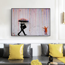 Charger l&#39;image dans la galerie, Walking In The Rain Banksy Wall Art
