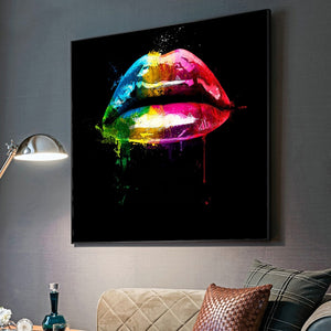 Modern Rainbow Lips Art