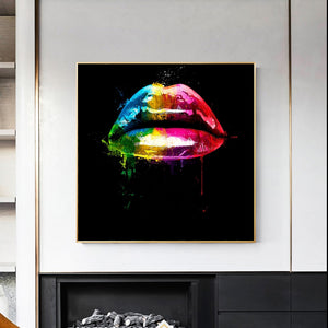 Modern Rainbow Lips Art