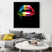 Load image into Gallery viewer, Modern Rainbow Lips Art
