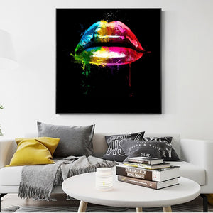 Modern Rainbow Lips Art