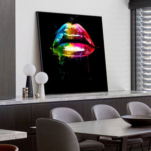 Modern Rainbow Lips Art