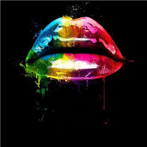 Modern Rainbow Lips Art