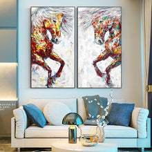 Load image into Gallery viewer, Modern Colorful Horses Painting
