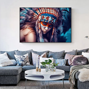 Portrait Of Indian Girl With Feather