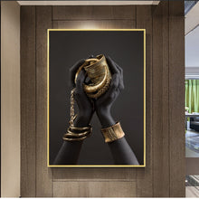 Load image into Gallery viewer, Modern Gold Jewelry Wall Art
