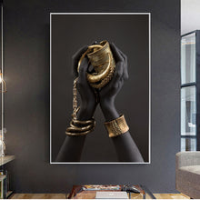 Load image into Gallery viewer, Modern Gold Jewelry Wall Art
