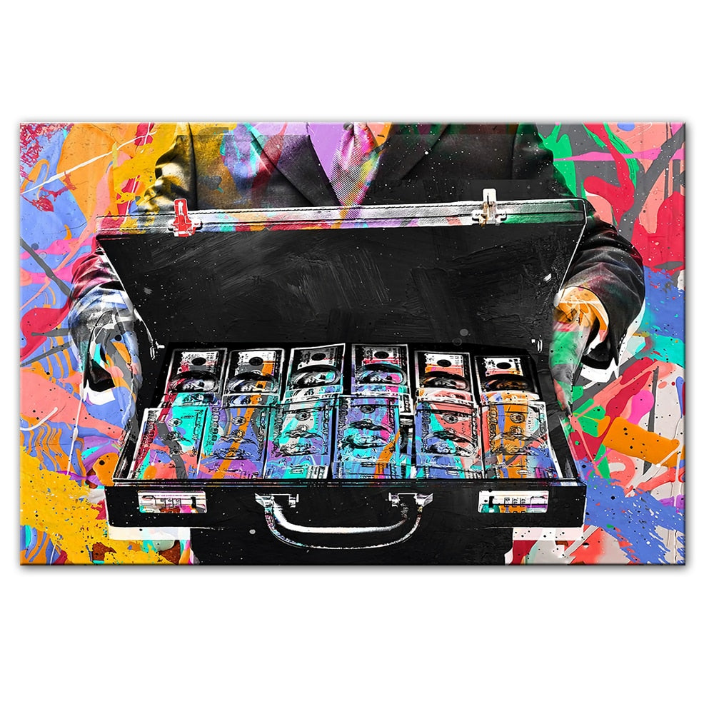 Money Briefcase Graffiti Art