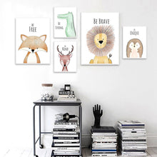 Charger l&#39;image dans la galerie, Positive Thinking Animal Nursery Art
