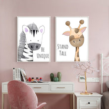 Charger l&#39;image dans la galerie, Positive Thinking Animal Nursery Art
