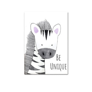 Positive Thinking Animal Nursery Art