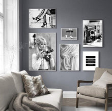 Load image into Gallery viewer, Copie de Black and White Retro Fashion Movie Decor
