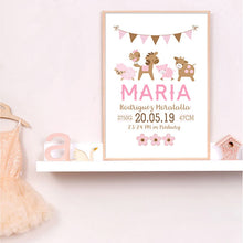 Charger l&#39;image dans la galerie, Personalized Baby Girl Birth Canvas
