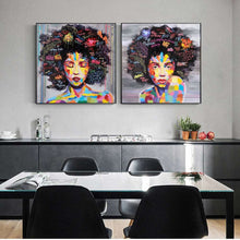 Load image into Gallery viewer, Abstract African Girl Hair Graffiti Art

