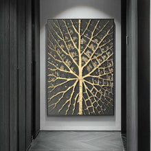 Charger l&#39;image dans la galerie, Abstract Golden Tree Root Wall Art
