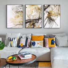 Load image into Gallery viewer, Modern Black and Golden Abstract Art
