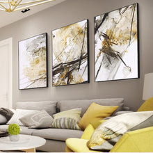 Charger l&#39;image dans la galerie, Modern Black and Golden Abstract Art
