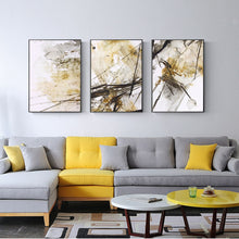 Charger l&#39;image dans la galerie, Modern Black and Golden Abstract Art
