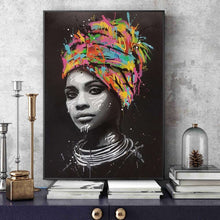 Load image into Gallery viewer, African Woman Graffiti Headscarf
