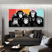 Charger l&#39;image dans la galerie, Funny Monkeys Modern Retro Art
