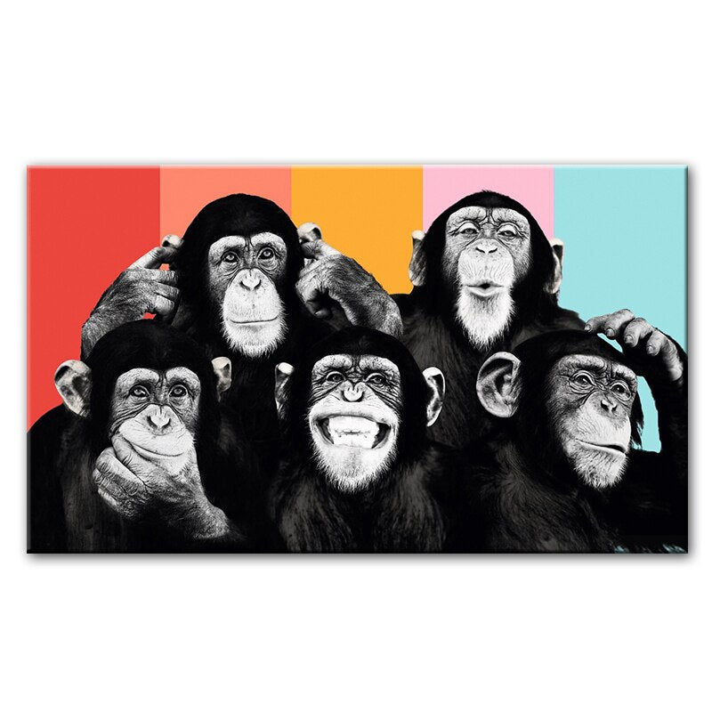 Funny Monkeys Modern Retro Art
