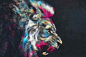 Powerful Lion Abstract Art