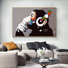 Load image into Gallery viewer, DJ Thinking Monkey by Banksy
