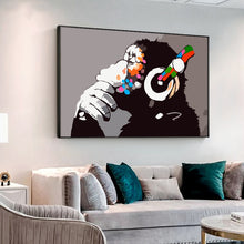 Load image into Gallery viewer, DJ Thinking Monkey by Banksy
