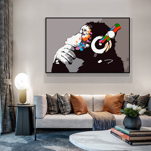DJ Thinking Monkey by Banksy