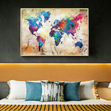 Load image into Gallery viewer, Modern Colorful World Map - Gold Edition
