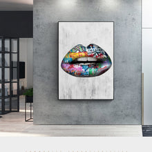 Load image into Gallery viewer, Sexy Lips Graffiti Wall Art
