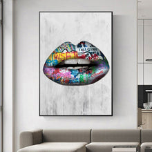 Load image into Gallery viewer, Sexy Lips Graffiti Wall Art
