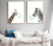 Load image into Gallery viewer, Safari Baby Animal Funny Blue Bubble Gum
