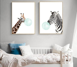 Safari Baby Animal Funny Blue Bubble Gum