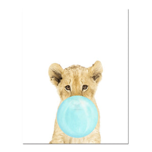 Safari Baby Animal Funny Blue Bubble Gum