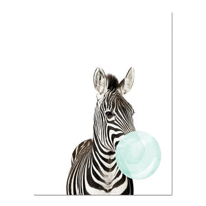 Safari Baby Animal Funny Blue Bubble Gum