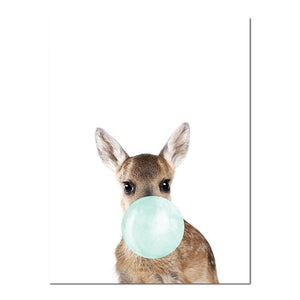 Safari Baby Animal Funny Blue Bubble Gum