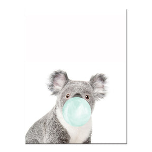 Safari Baby Animal Funny Blue Bubble Gum