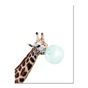 Safari Baby Animal Funny Blue Bubble Gum