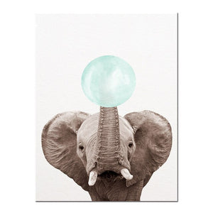 Safari Baby Animal Funny Blue Bubble Gum